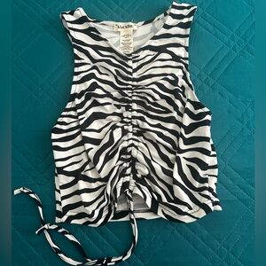 Shosho Black and White Zebra Print Tank Top
